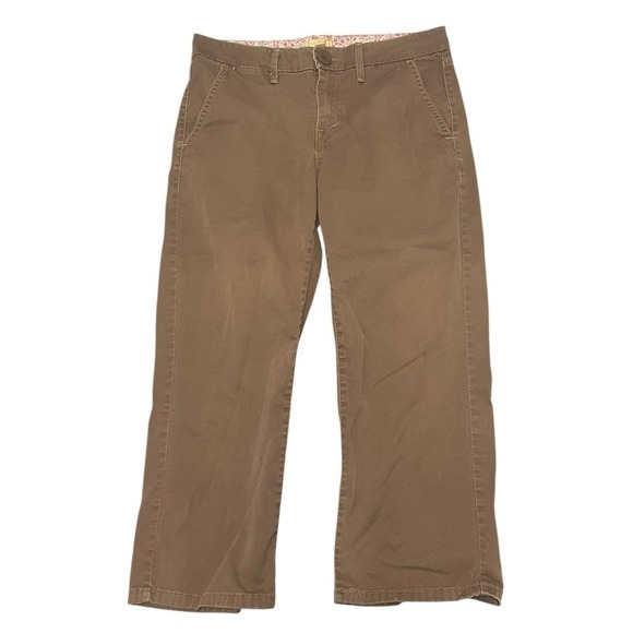 Vintage Levis Women's Tab Twills Cropped Khaki Chino Pans Size 8 - Picture 1 of 6